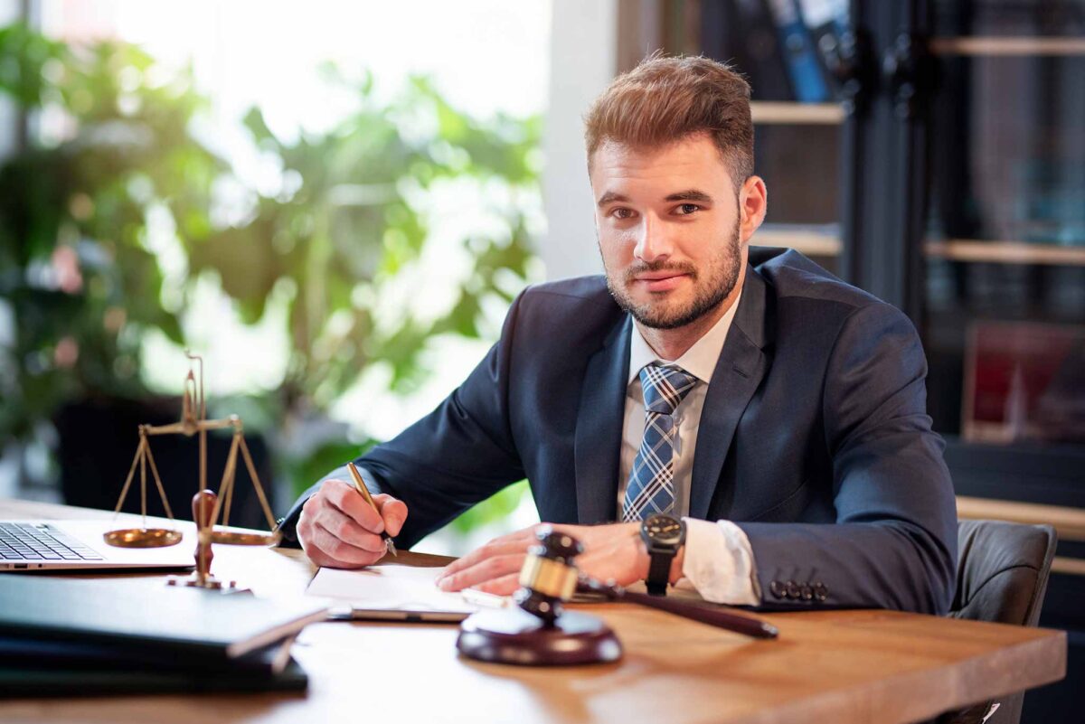 lawyer at his desk