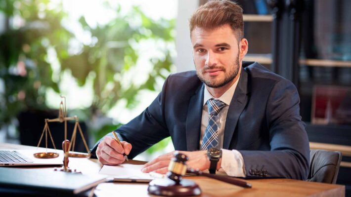 lawyer at his desk